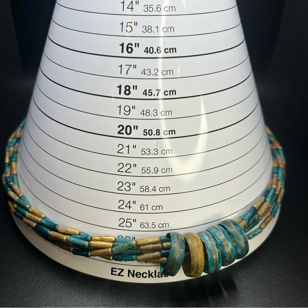 Vintage Style Boho Necklace Painted Wood Beads - Picture 8 of 14